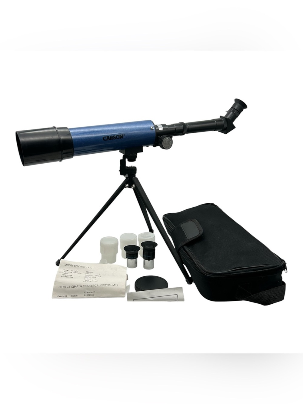 Carson Optical Aim MTEL-50 50mm Refractor Telescope (Blue & Black) w/case